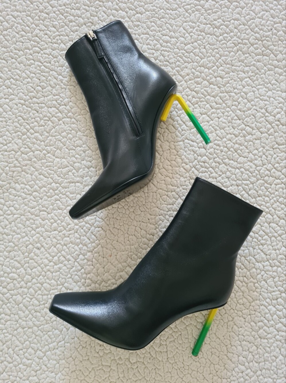 OFF-WHITE Allen Gradient Stiletto Heel Ankle Boots Black EU 38 US 8 Org $1,420 - Picture 11 of 14
